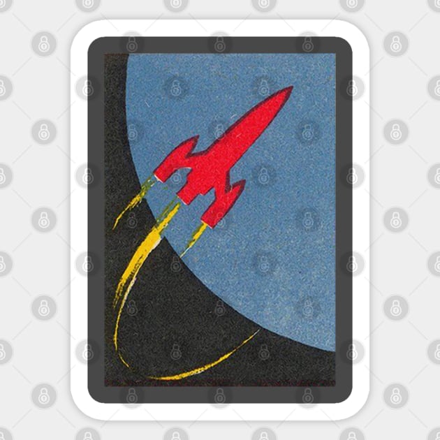 Vintage Soviet Spaceship Illustration //// Minimal Graphic Design Sticker by DankFutura